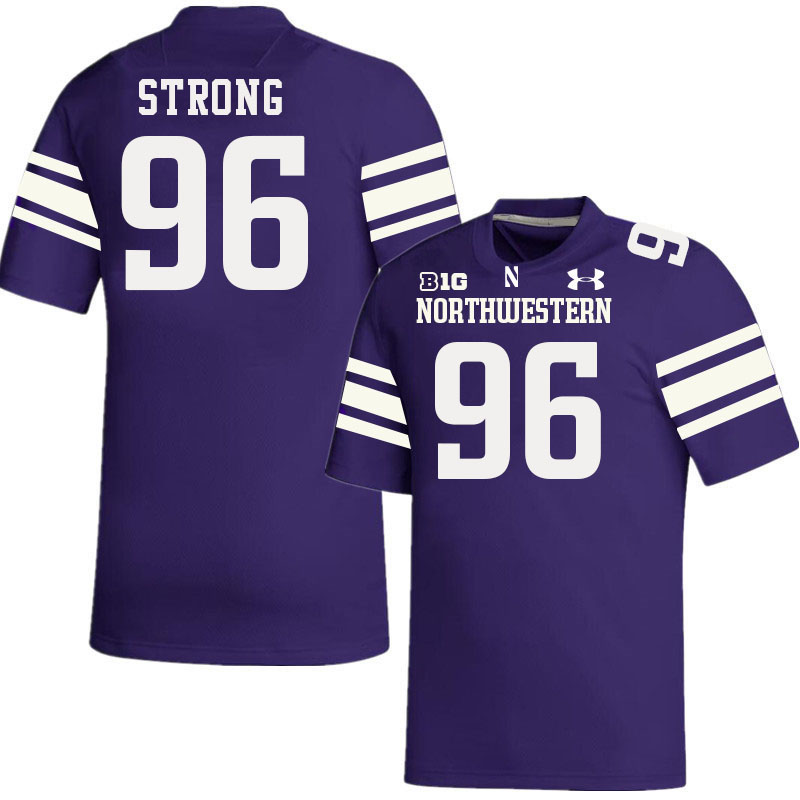 Northwestern Wildcats #96 Braxton Strong College Football Jerseys Stitched-Purple